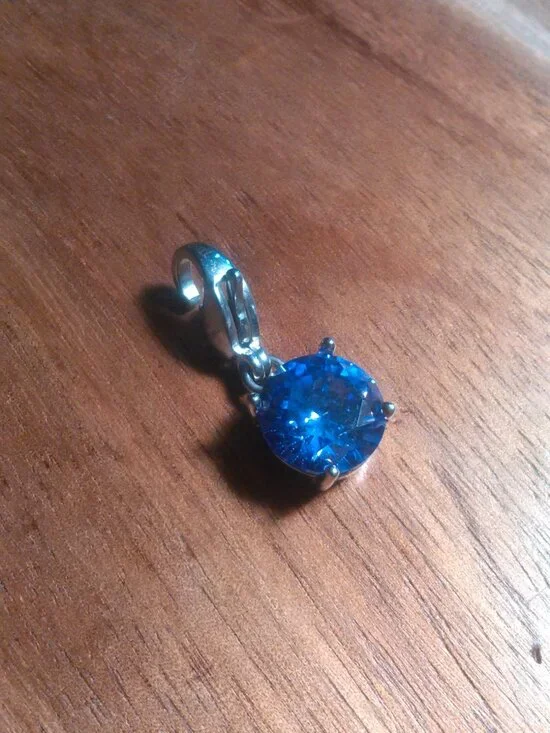 Multi-Faceted Purple Crystal Stainless Steel Charm - Picture 9 of 14